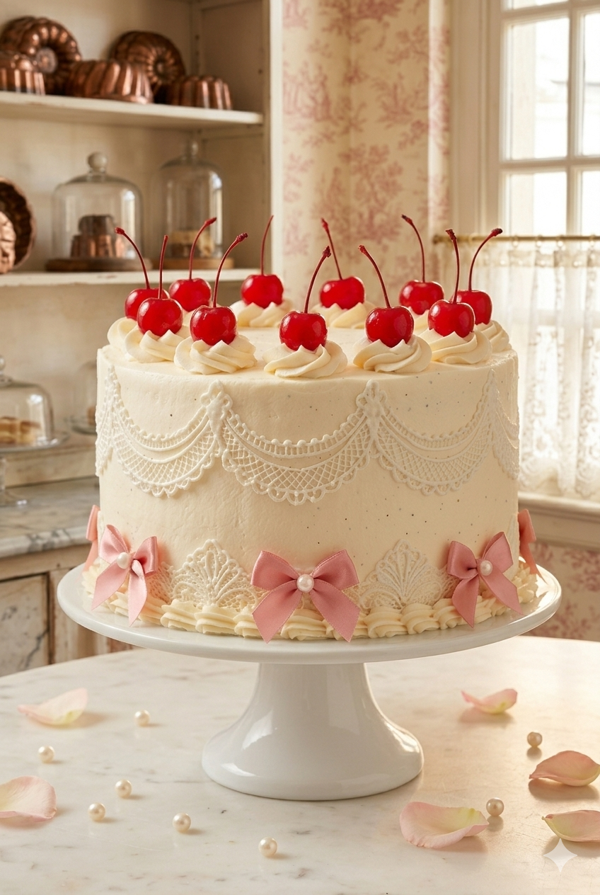Bolo Vintage Cereja