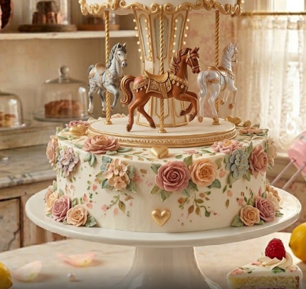 Bolo Carrossel Retrô