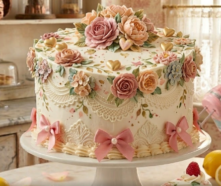 Bolo Floral Aquarela